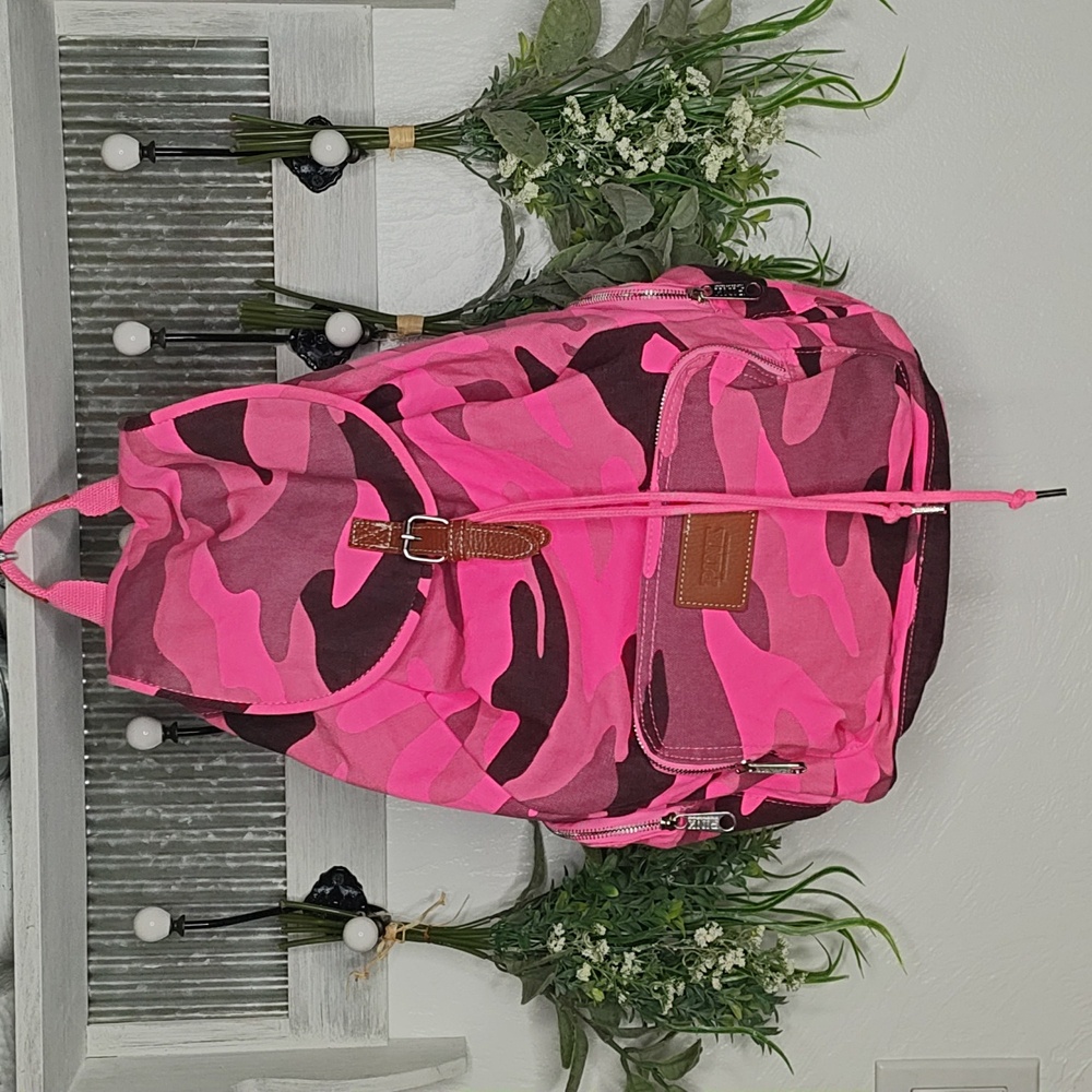 Vintage pink camo PINK by Victoria's secret drawstring backpack